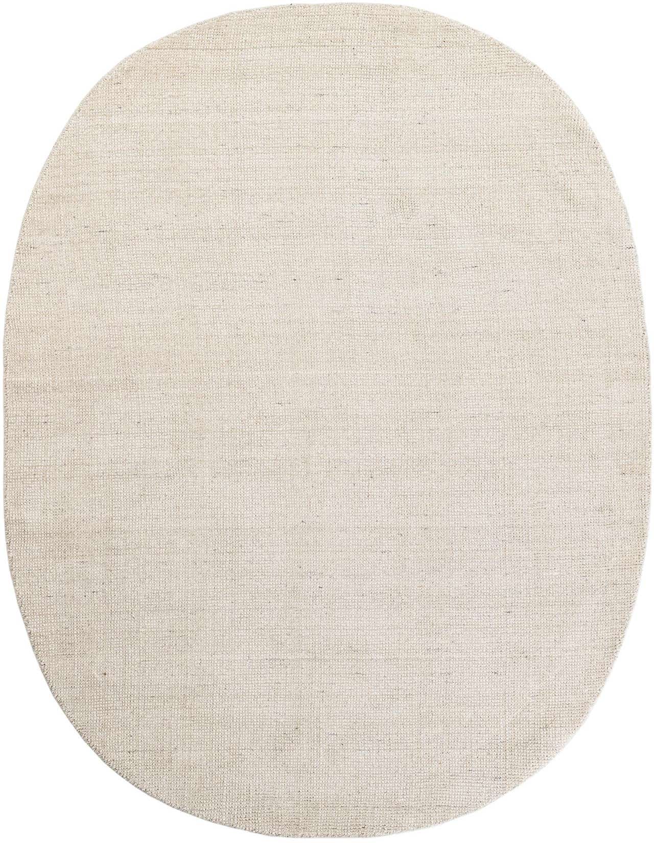 5'1" x 8'0" oval Jill Zarin English Manor rug in a blend of brown, tan, ivory, and cream wool, featuring a modern, abstract textured pile.