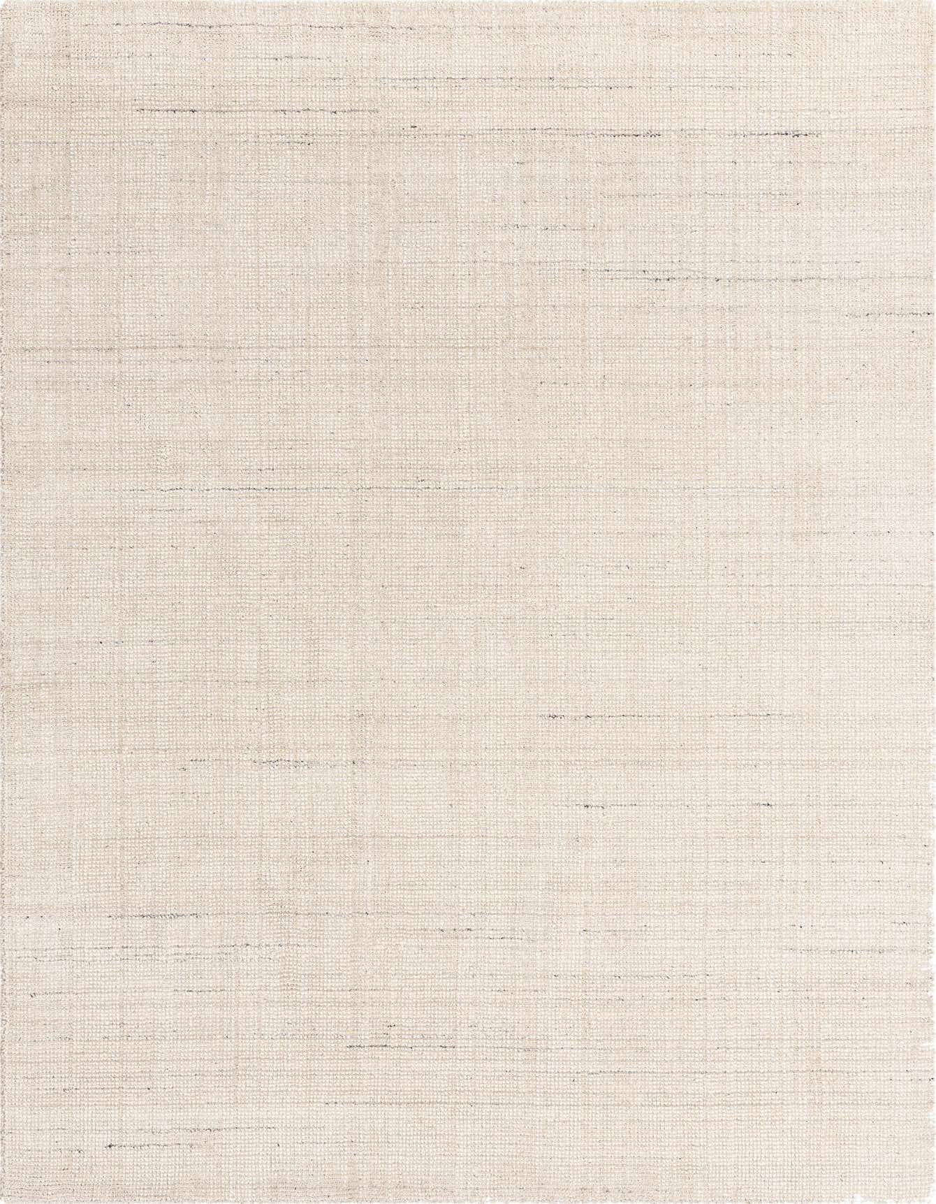 A 5x8 rectangular Jill Zarin English Manor rug in a solid cream and tan textured wool, suitable for a modern living room.