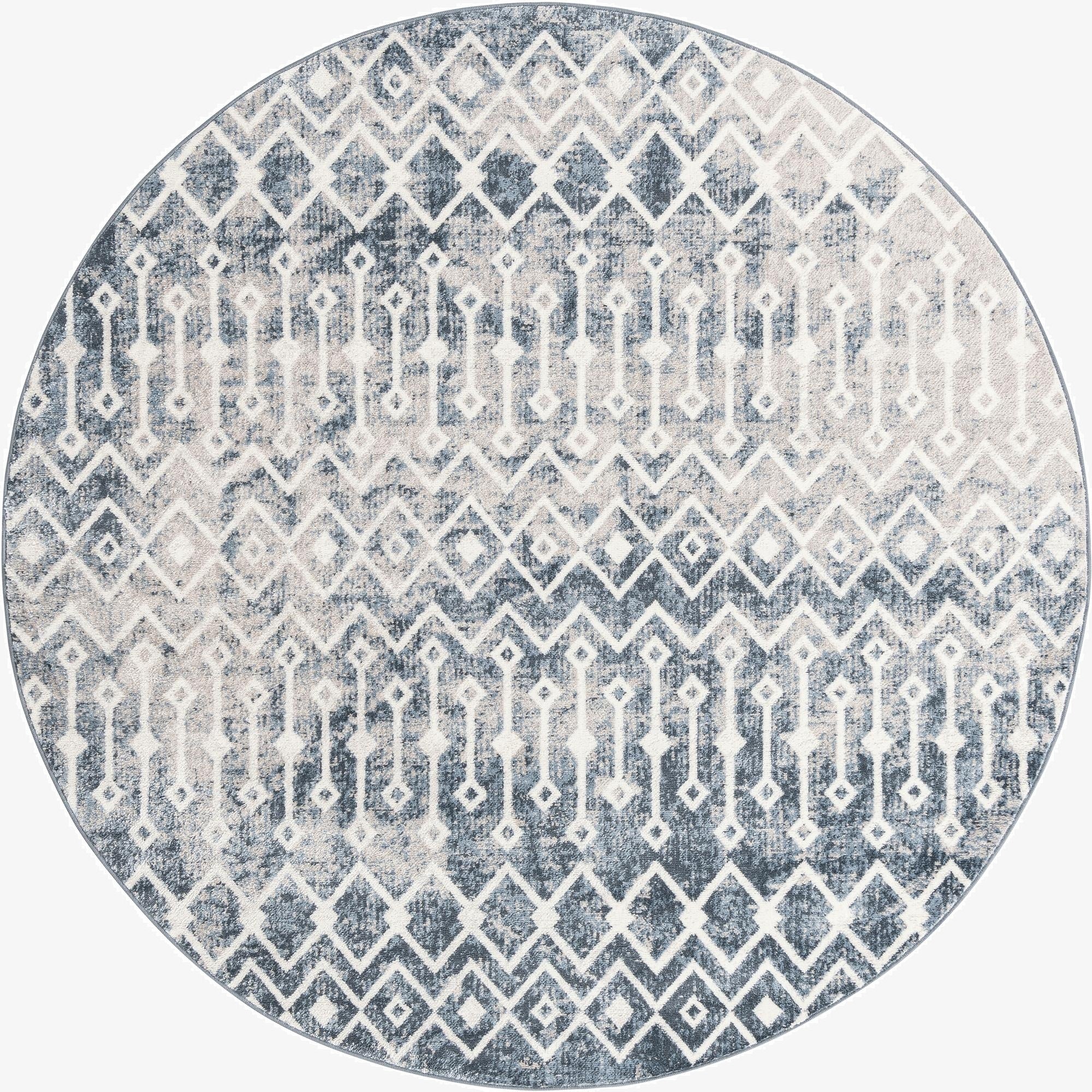  7' x 7' Bohemian Trellis Round Rug
