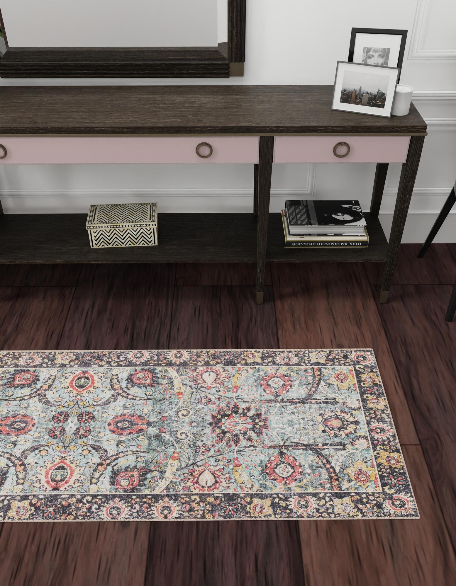 Vintage Green 2' x 8' Timeless Runner Rug | Rugs.com