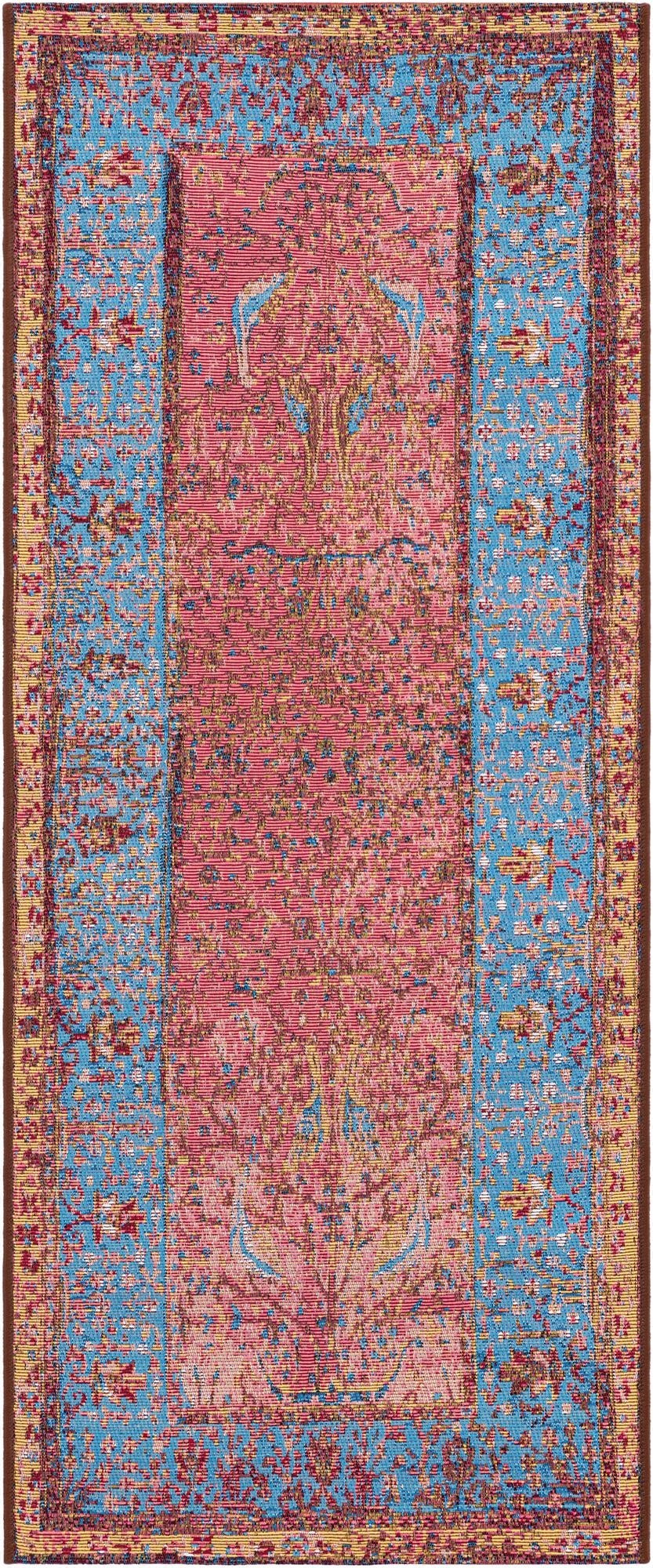  2' x 5' 1  Washable Traditional Indoor / Outdoor Runner Rug