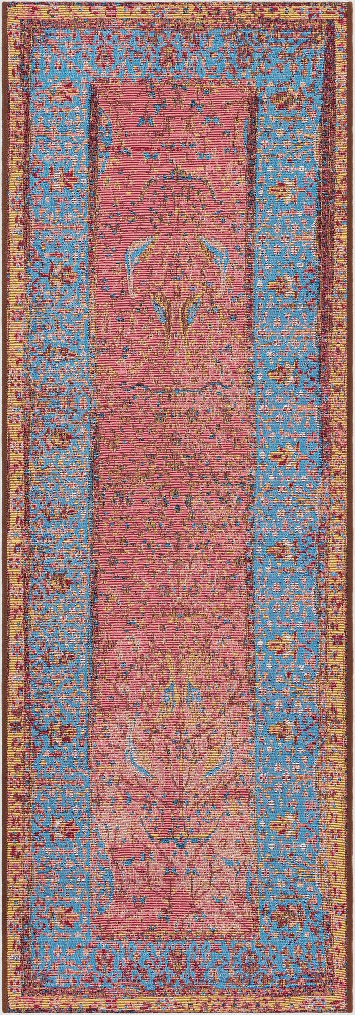  2' x 6' 1  Washable Traditional Indoor / Outdoor Runner Rug