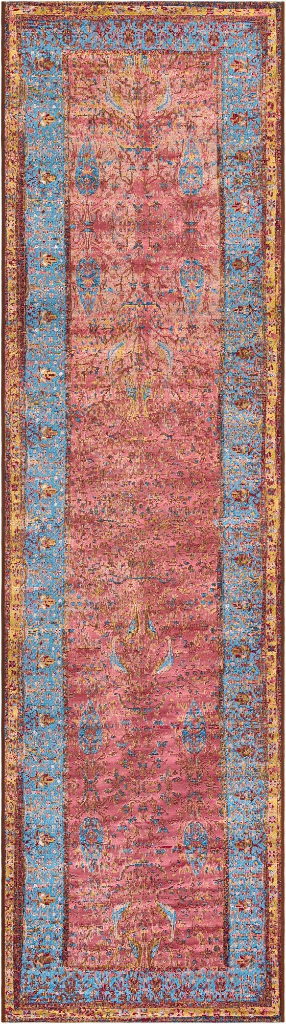  2' 7 x 10'  Washable Traditional Indoor / Outdoor Runner Rug