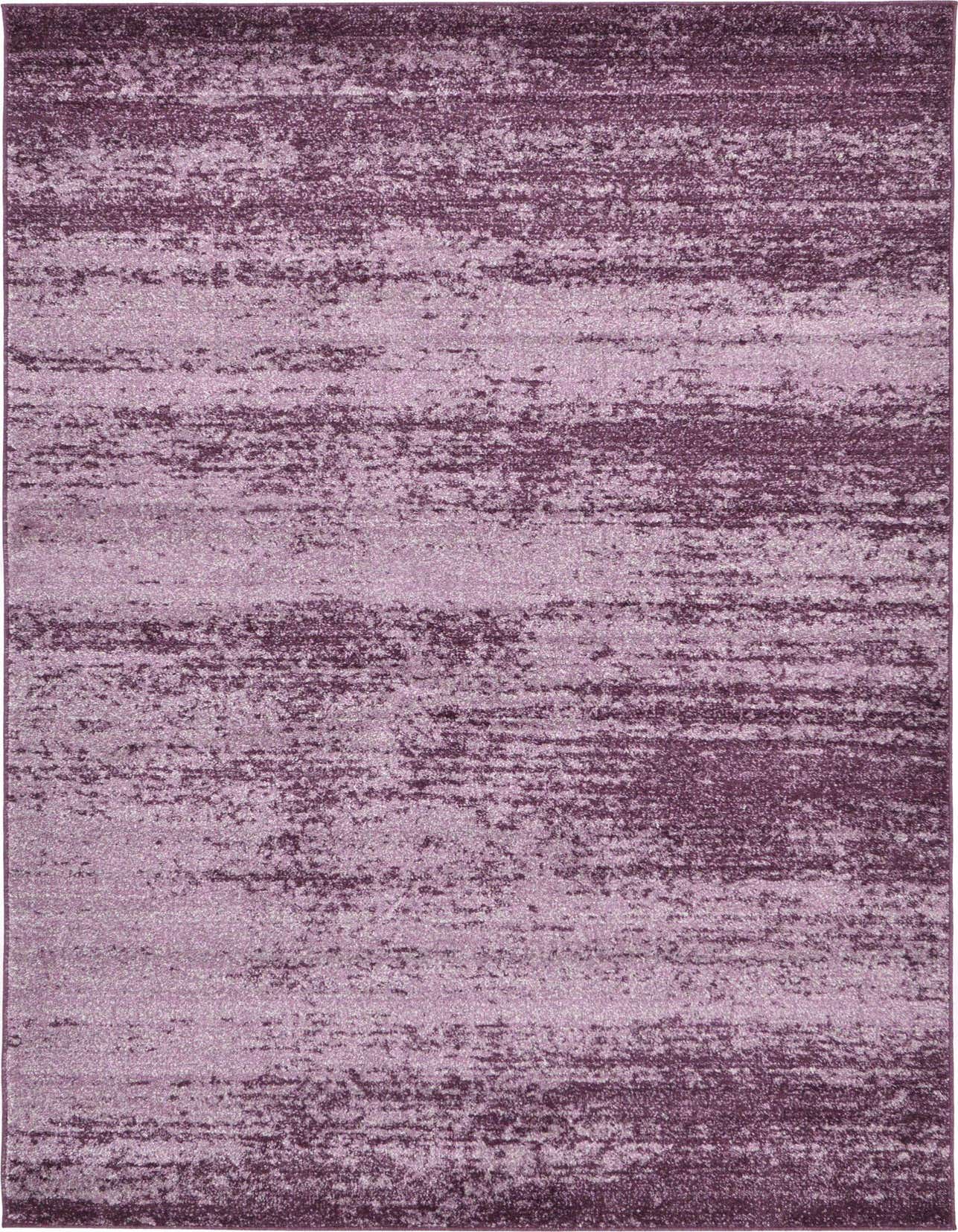 A 5x8 rectangular Angelica rug from Rugs.com featuring an abstract blend of light and dark purples, creating a textured, contemporary look.