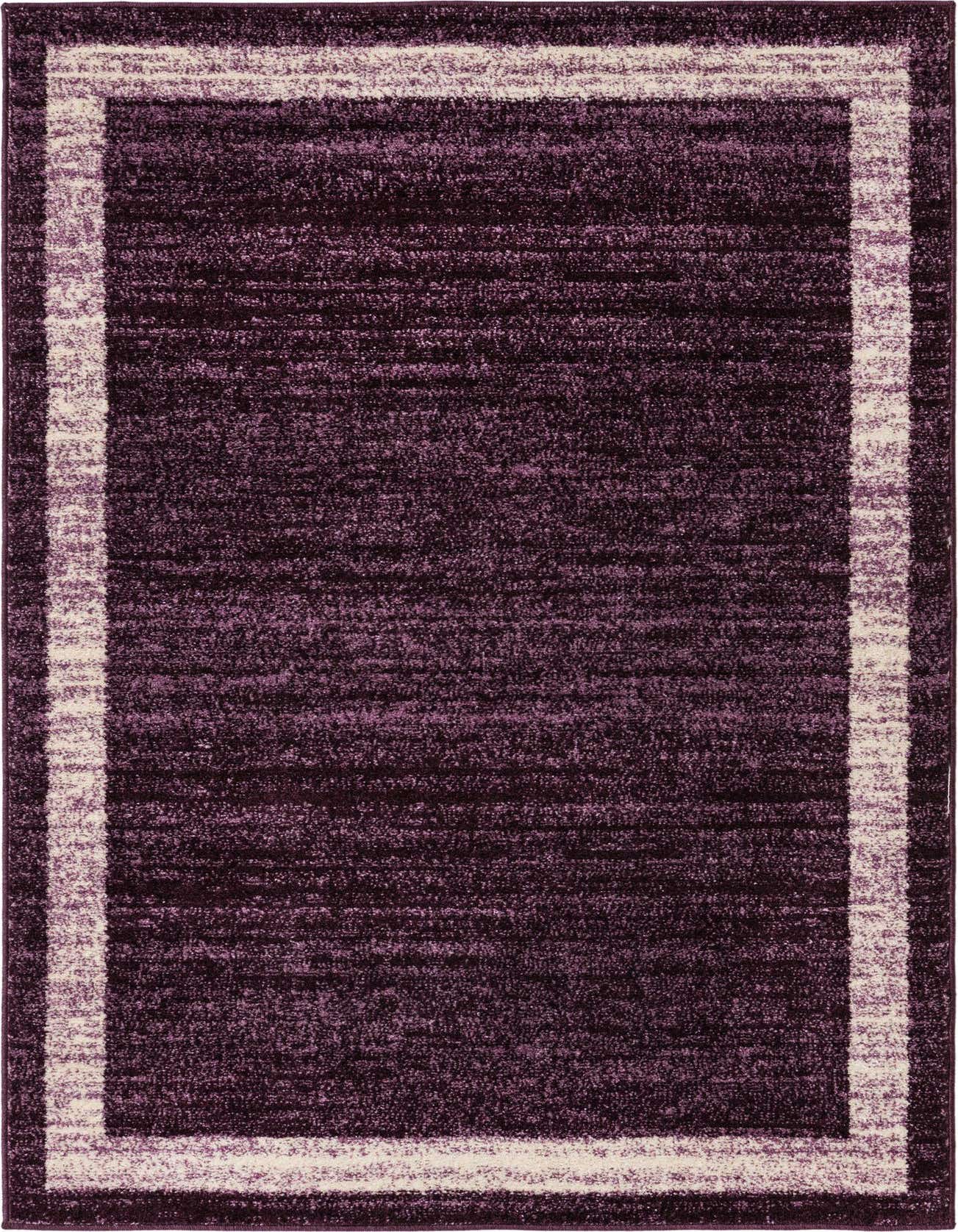 A 4x6 rectangular purple area rug with a subtle striped border, suitable for various indoor rooms.