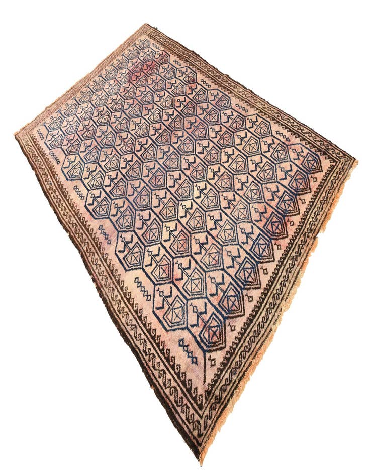 Detail image of  5' 5 x 8' 4  Hand Knotted Balouch Persian Wool Rug