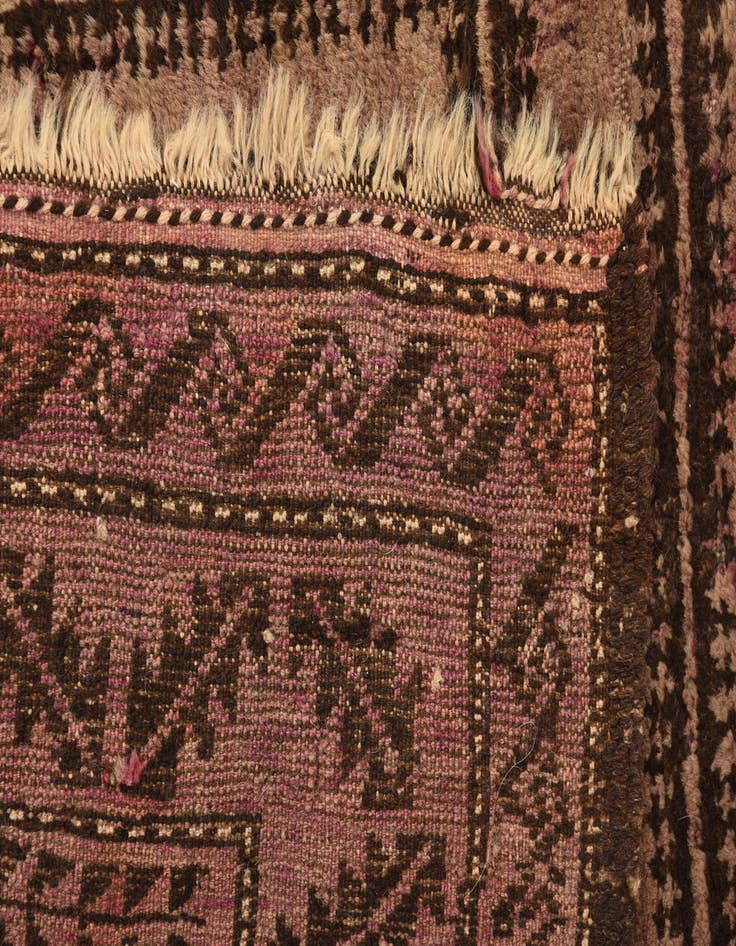 Detail image of  4' 8 x 7' 2  Hand Knotted Balouch Persian Wool Rug