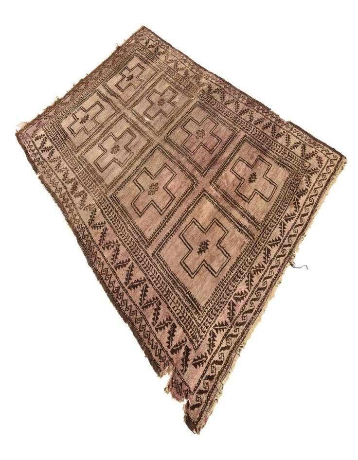 Detail image of  4' 8 x 7' 2  Hand Knotted Balouch Persian Wool Rug