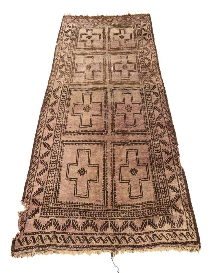 Detail image of  4' 8 x 7' 2  Hand Knotted Balouch Persian Wool Rug