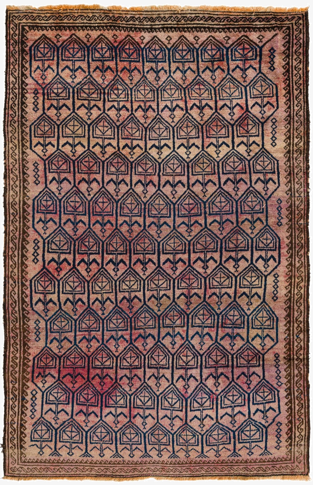  5' 5 x 8' 4  Hand Knotted Balouch Persian Wool Rug