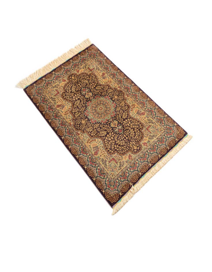 Detail image of  2' 7 x 3' 11 Ghom Silk Rug