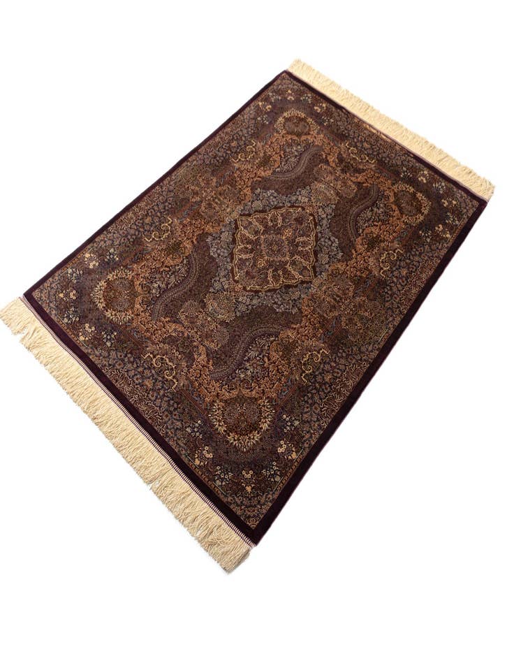 Detail image of  3' 5 x 5' 1 Ghom Silk Rug