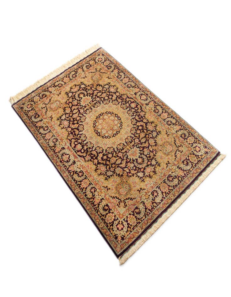 Detail image of  3' 3 x 4' 11 Ghom Silk Rug