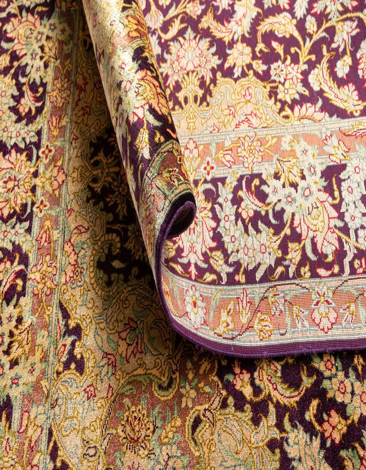 Detail image of  3' 3 x 4' 11 Ghom Silk Rug