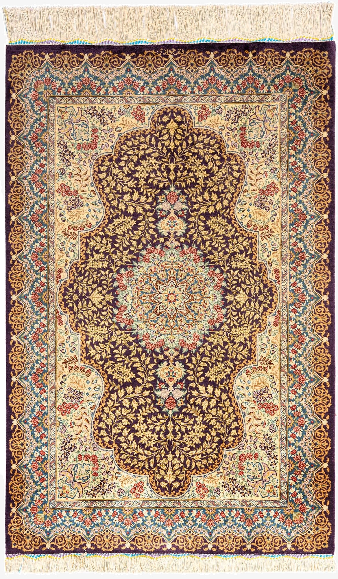  2' 7 x 3' 11 Ghom Silk Rug