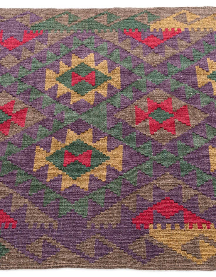 Detail image of  3' 5 x 5'  Hand Woven Kilim Maymana Wool Rug