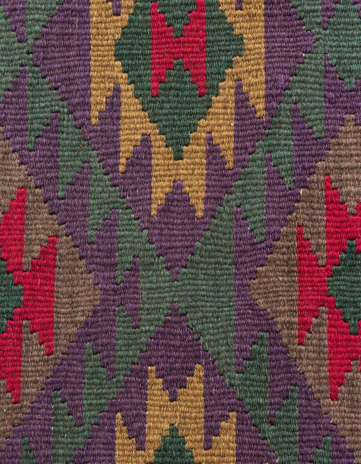 Detail image of  3' 5 x 5'  Hand Woven Kilim Maymana Wool Rug