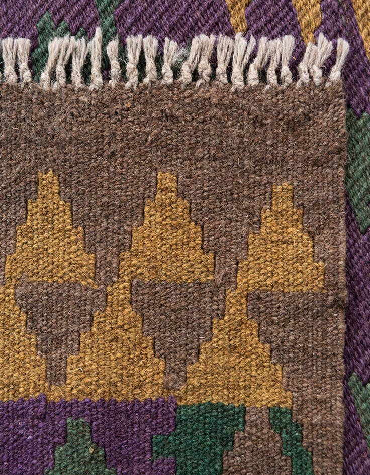 Detail image of  3' 5 x 5'  Hand Woven Kilim Maymana Wool Rug