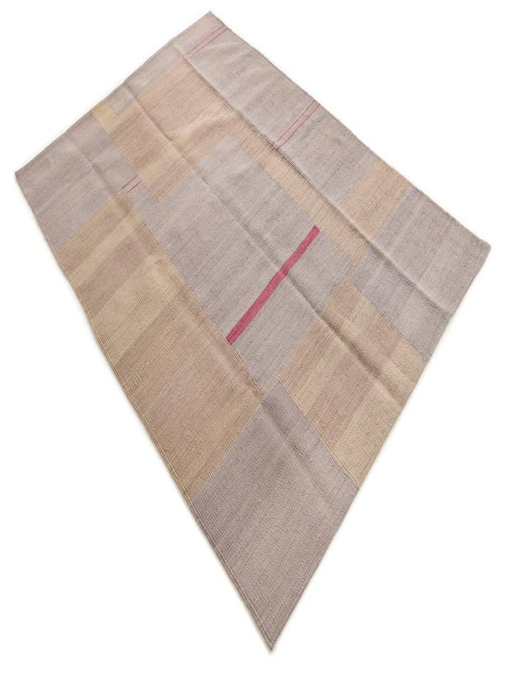 Detail image of  4' 1 x 6'  Hand Woven Kilim Modern Wool Rug