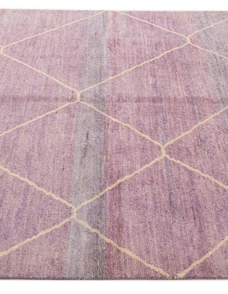 Detail image of  5' 7 x 8'  Hand Knotted Moroccan Wool Rug