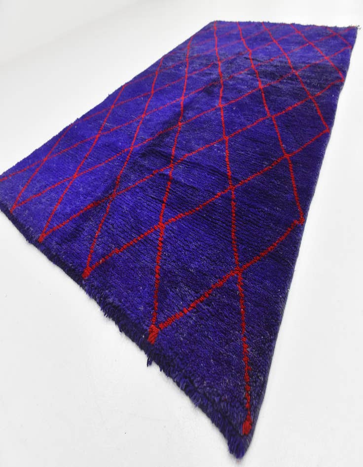 Detail image of  4' 11 x 8' 3  Hand Knotted Moroccan Wool Rug