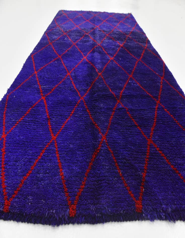 Detail image of  4' 11 x 8' 3  Hand Knotted Moroccan Wool Rug