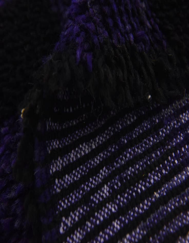 Detail image of  3' 4 x 4' 6  Hand Knotted Moroccan Wool Rug