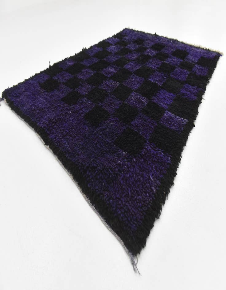 Detail image of  3' 4 x 4' 6  Hand Knotted Moroccan Wool Rug