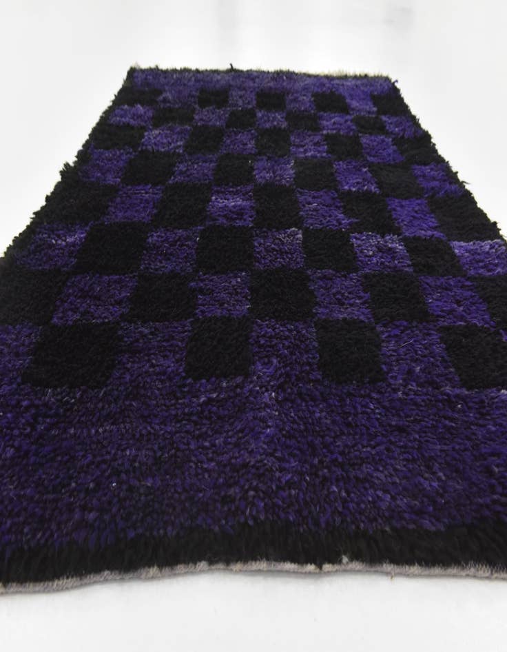 Detail image of  3' 4 x 4' 6  Hand Knotted Moroccan Wool Rug