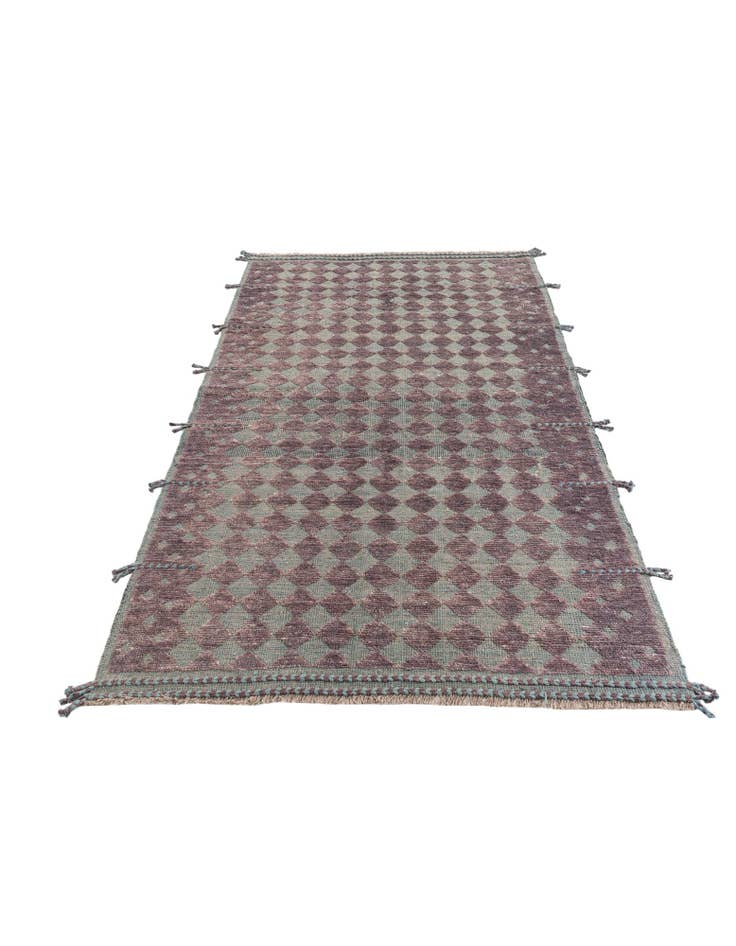 Detail image of  5' 2 x 8'  Hand Knotted Moroccan Wool Rug