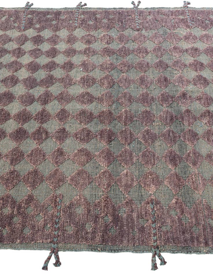 Detail image of  5' 2 x 8'  Hand Knotted Moroccan Wool Rug