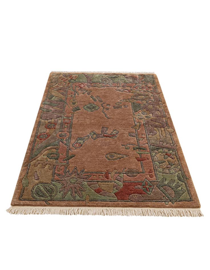 Detail image of  3' 1 x 4' 11  Hand Knotted Nepal Wool Rug