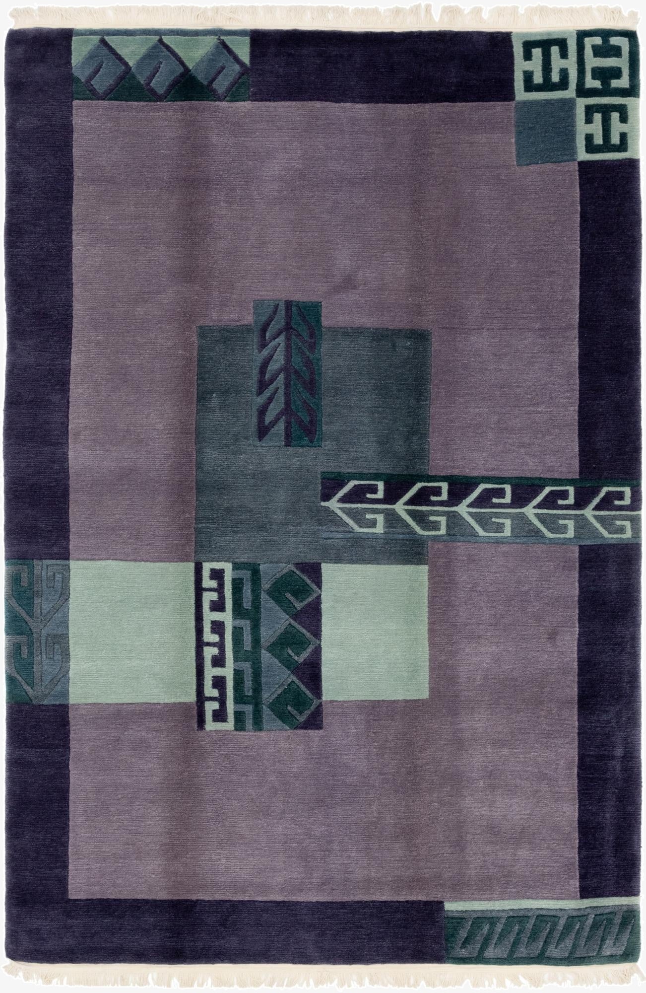  6' 7 x 9' 10  Hand Knotted Nepal Wool Rug