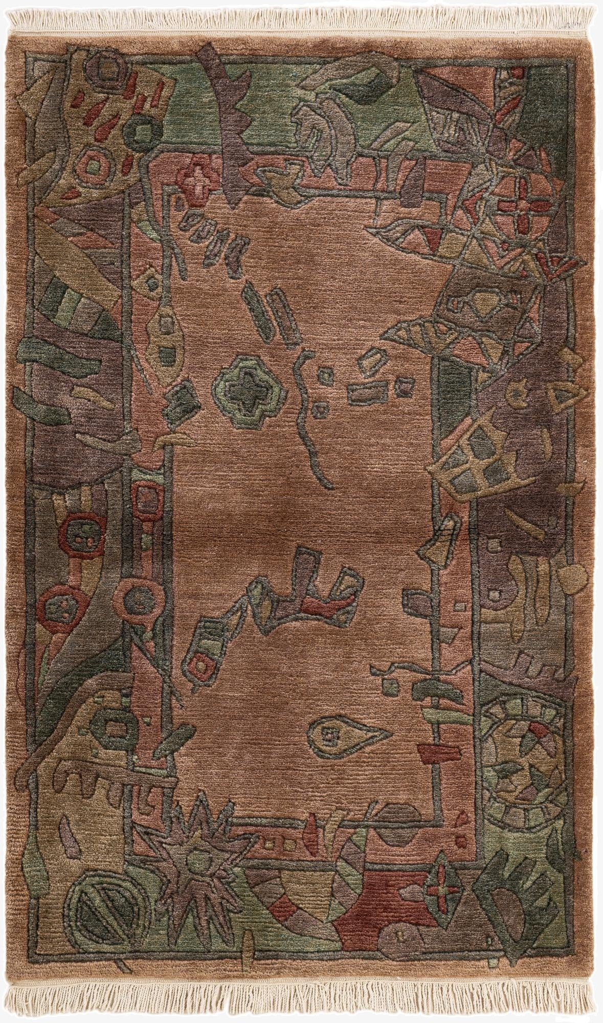  3' 1 x 4' 11  Hand Knotted Nepal Wool Rug