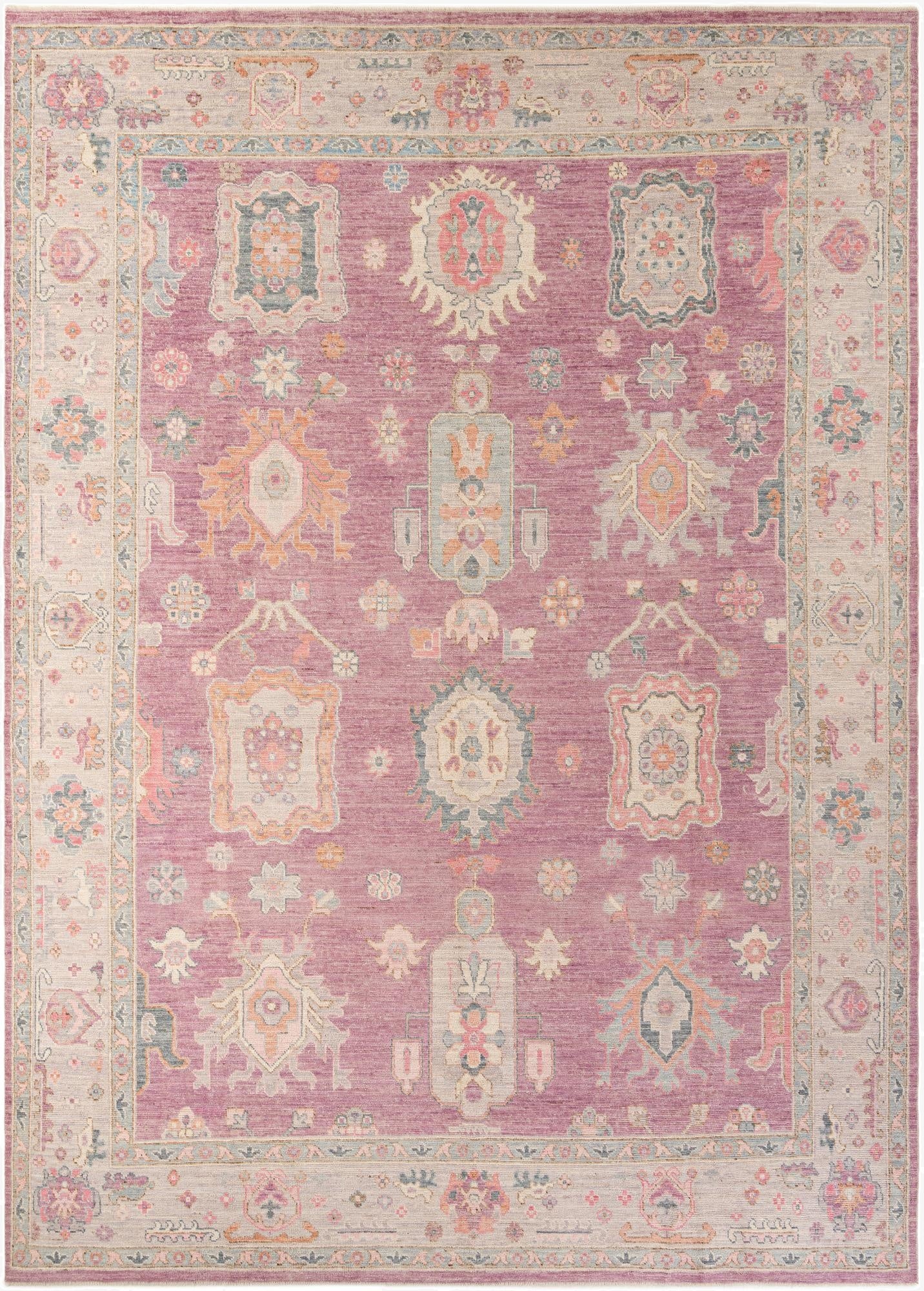  10' 3 x 14' 1  Hand Knotted Oushak Wool Rug