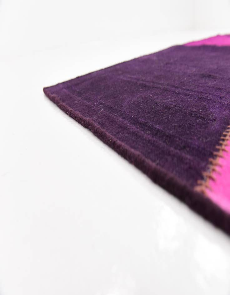 Detail image of  7' 4 x 10'  Hand Woven Patchwork Wool Rug