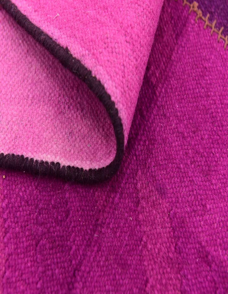 Detail image of  7' 4 x 10'  Hand Woven Patchwork Wool Rug