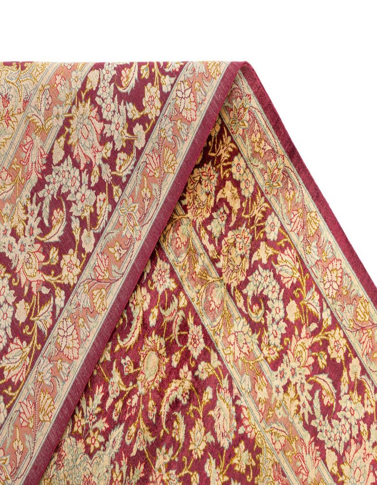 Detail image of  5' 3 x 7' 7  Hand Knotted Qom Silk Persian Rug