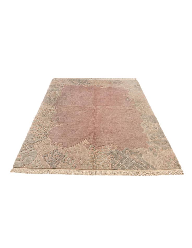 Detail image of  5' 8 x 8'  Hand Knotted Tibet Wool Rug