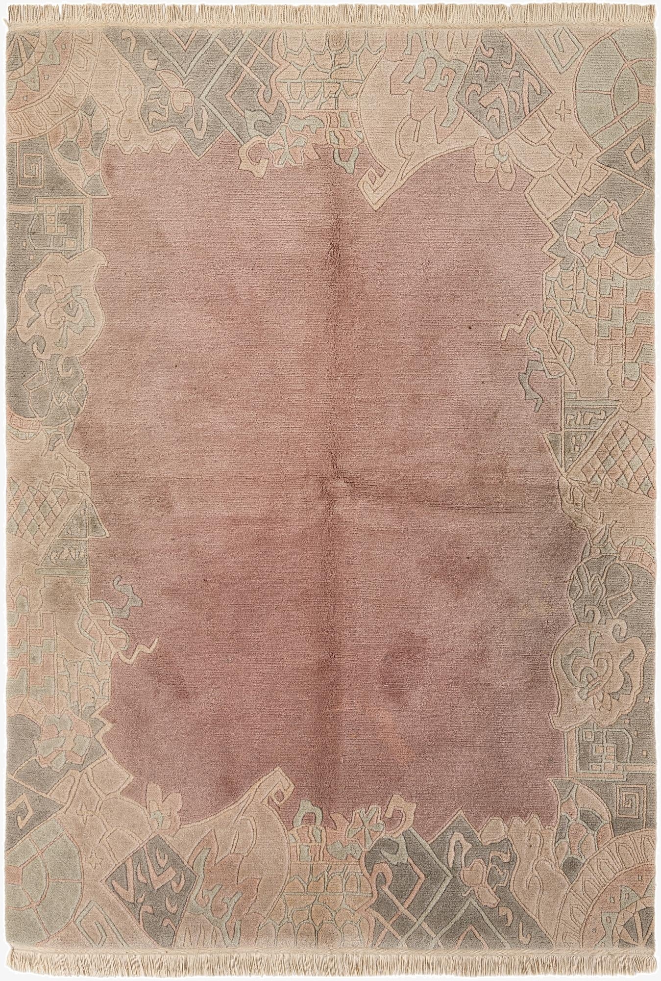  5' 8 x 8'  Hand Knotted Tibet Wool Rug