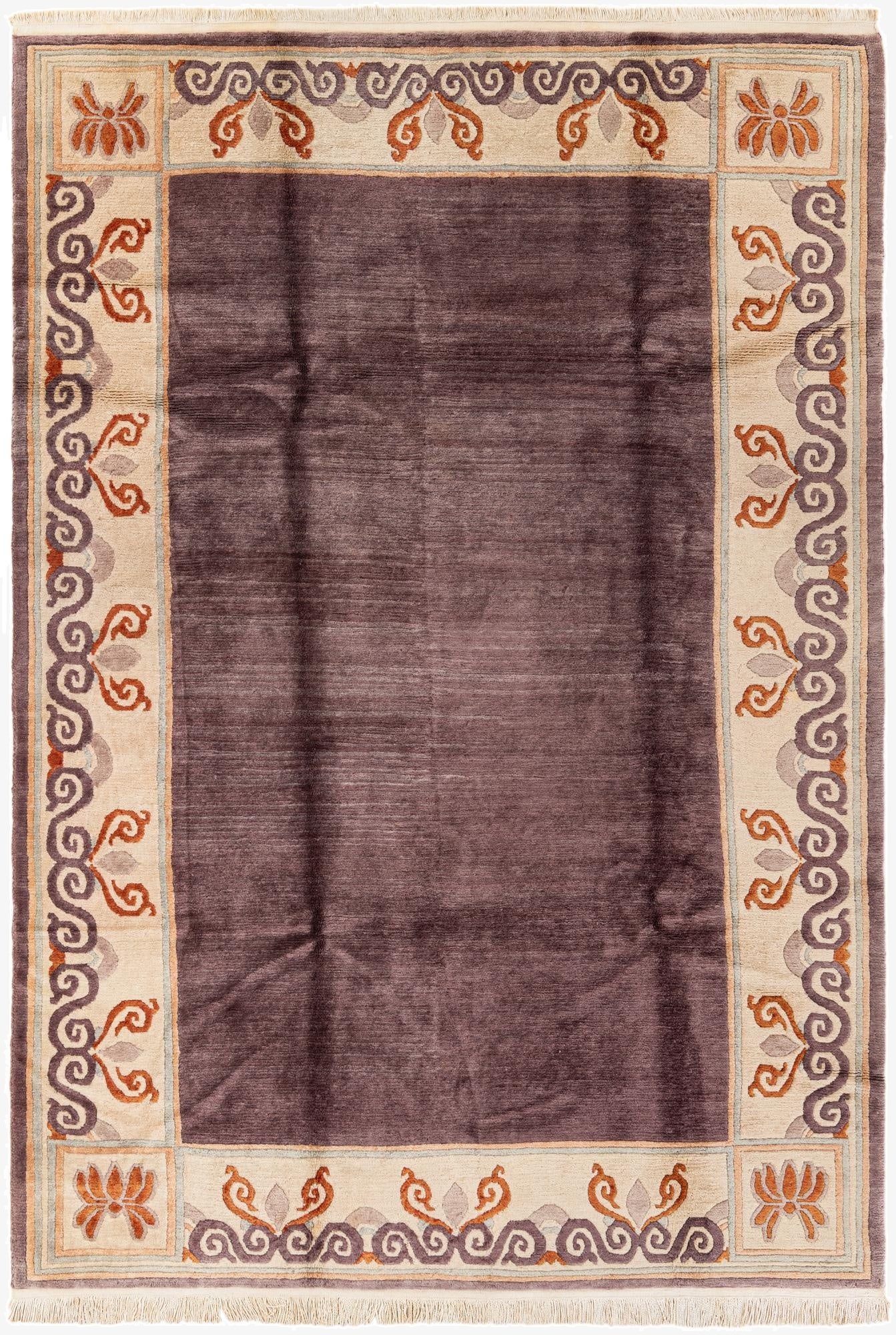  6' 6 x 9' 7  Hand Knotted Tibet Wool Rug