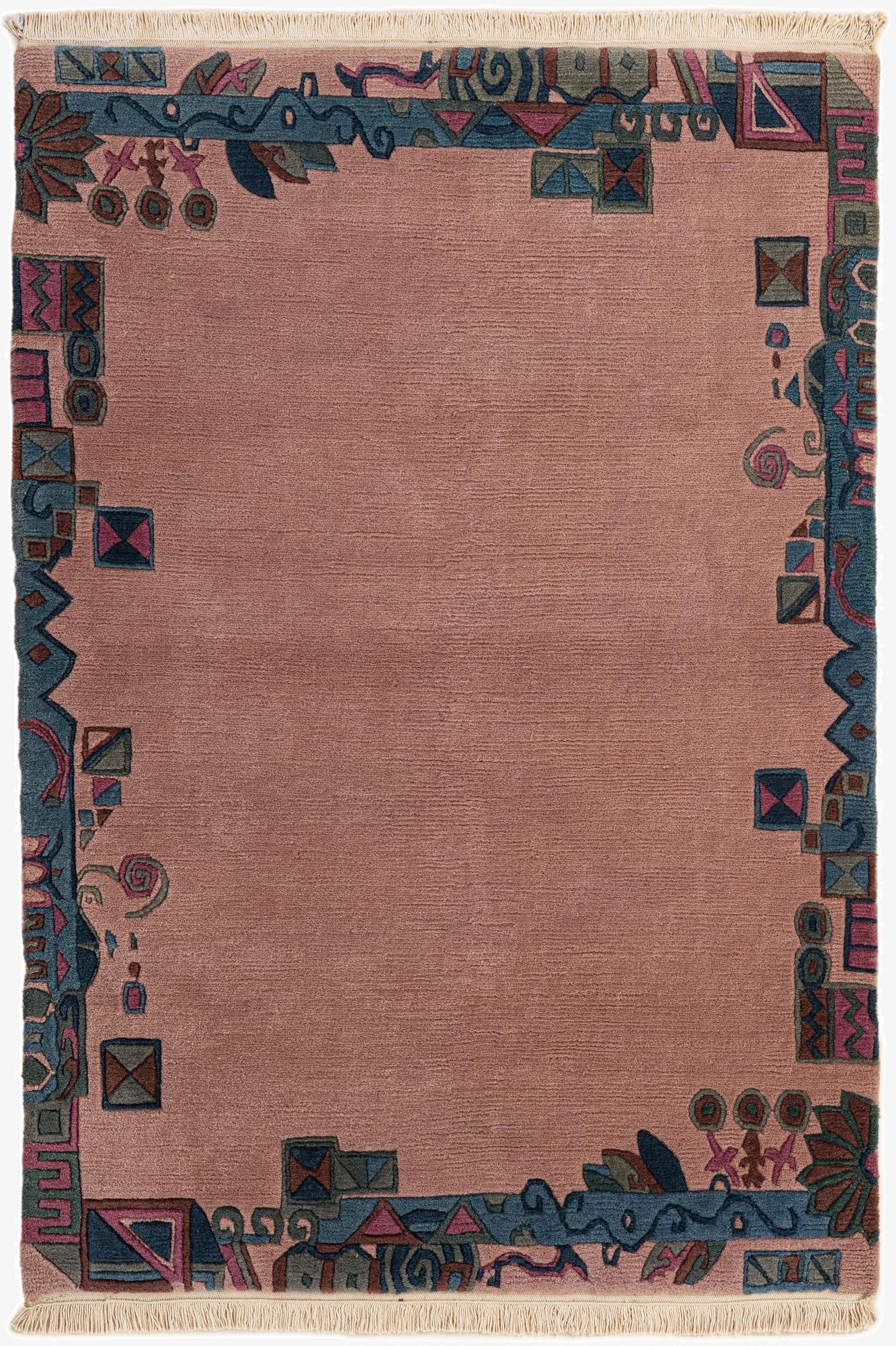  4' 1 x 5' 9  Hand Knotted Tibet Wool Rug