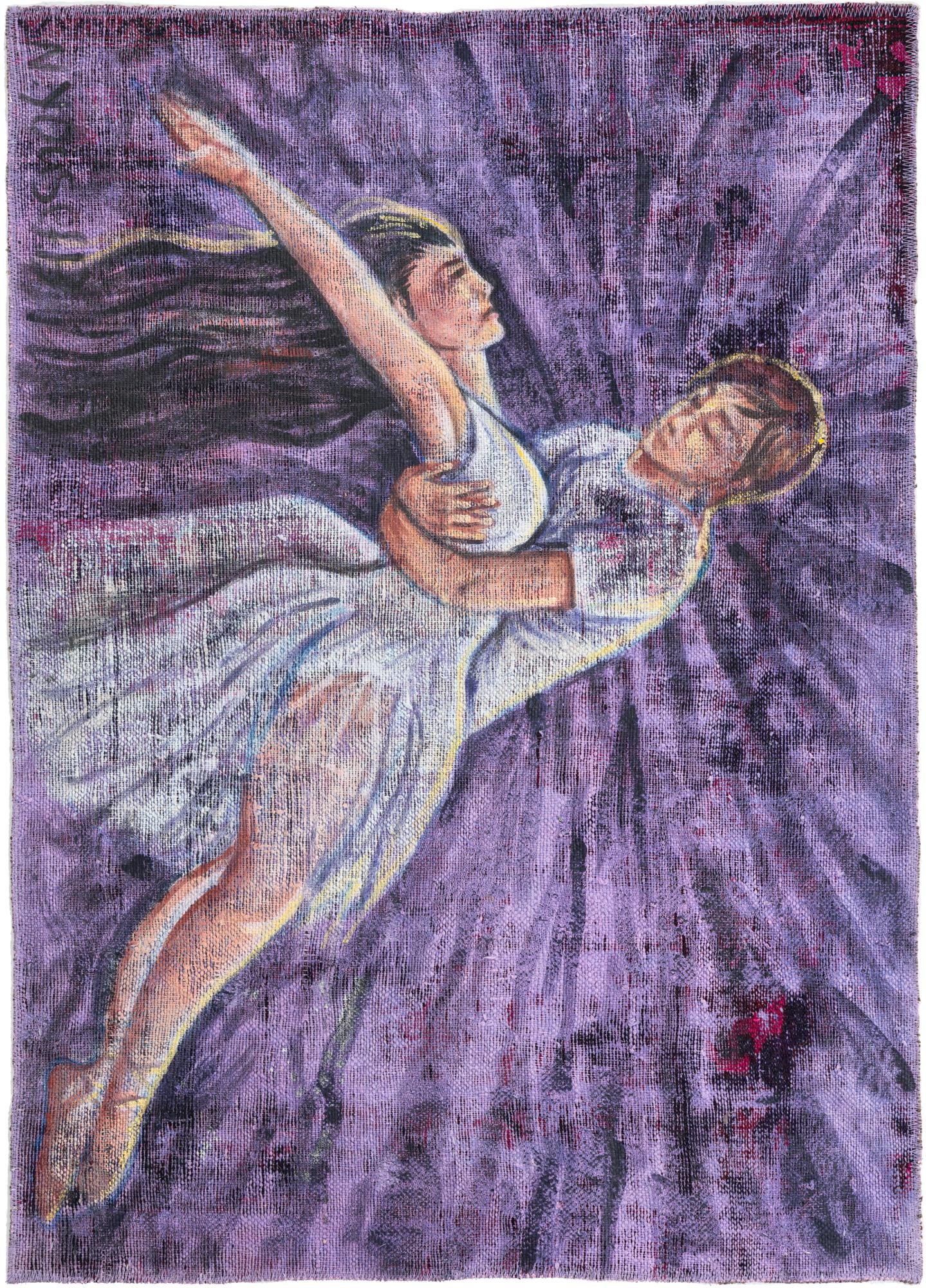  3' 6 x 5'  Hand Knotted Ultra Vintage Persian Wool Rug