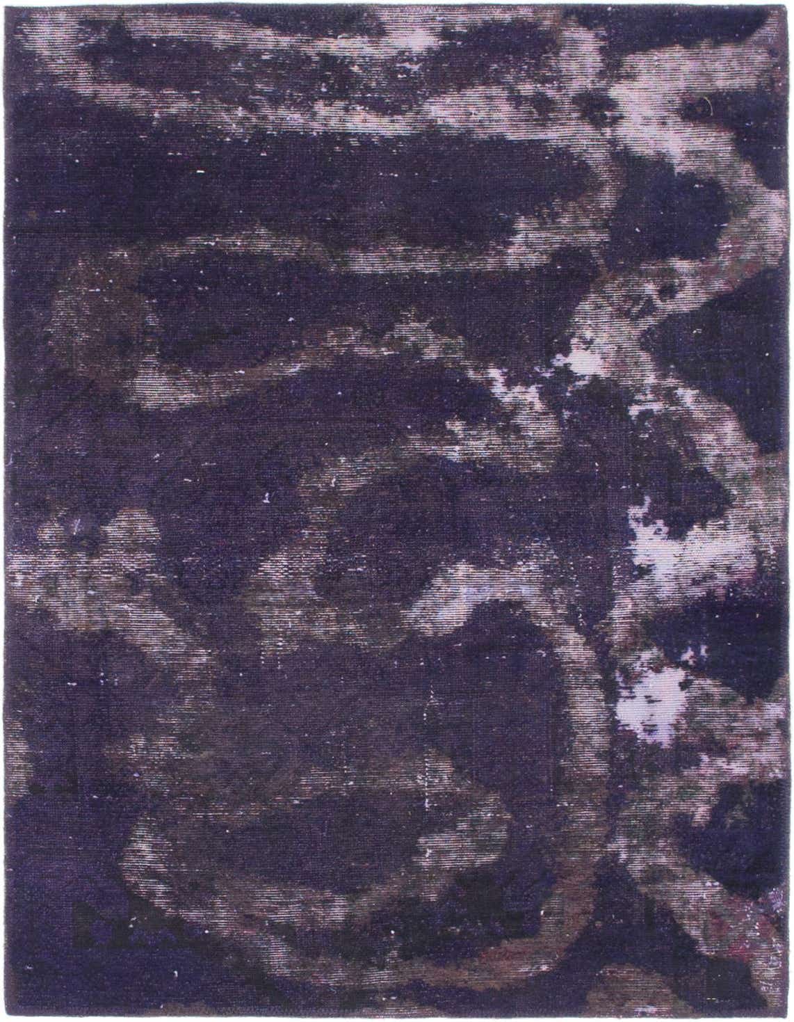 A 3x5 rectangular purple wool rug with a distressed abstract Persian pattern, suitable for a kitchen or entryway.