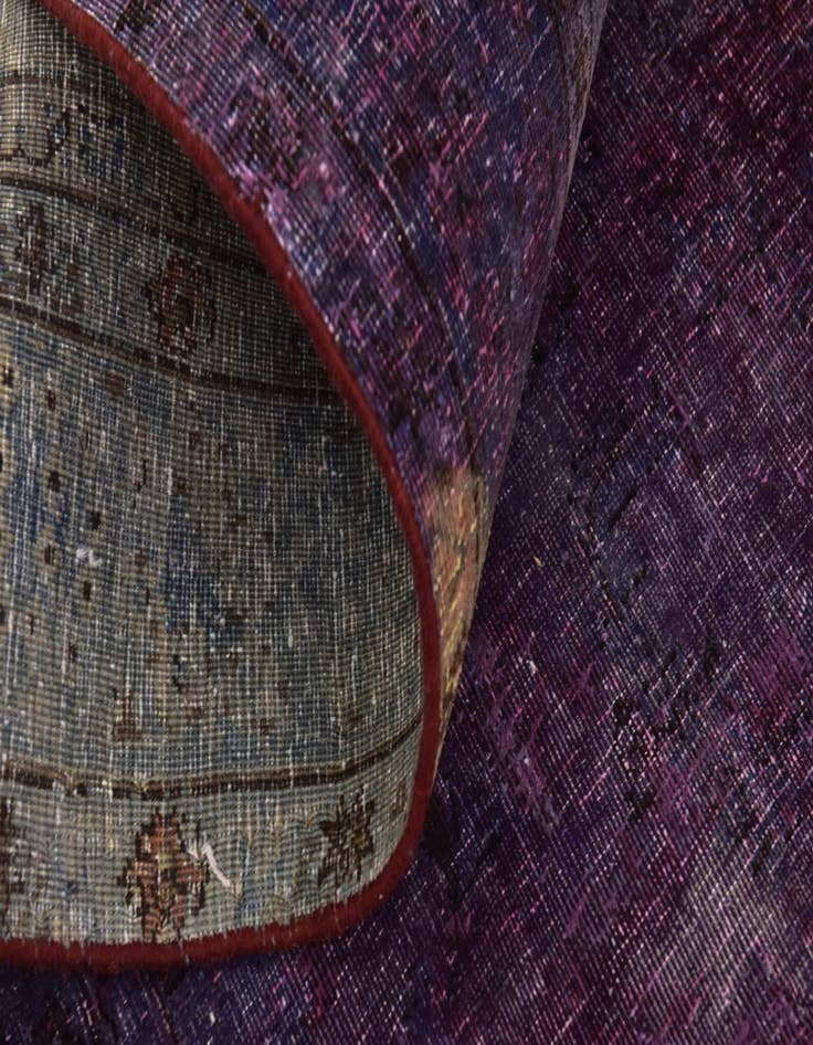 Detail image of  5' 10 x 9'  Hand Knotted Ultra Vintage Persian Wool Rug