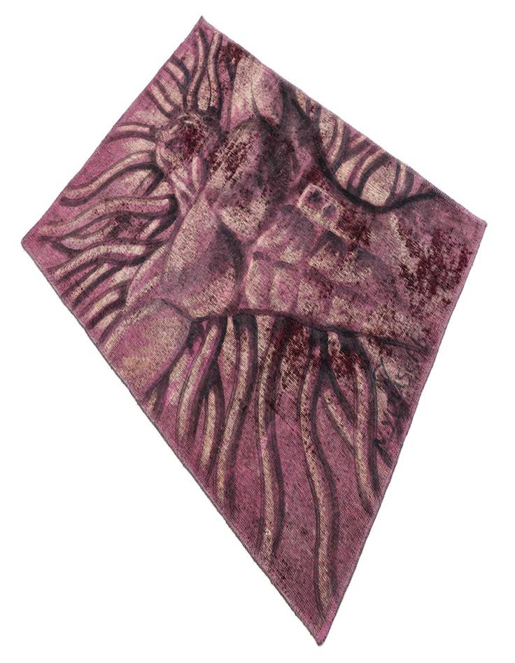 Detail image of  3' 2 x 4' 4  Hand Knotted Ultra Vintage Persian Wool Rug