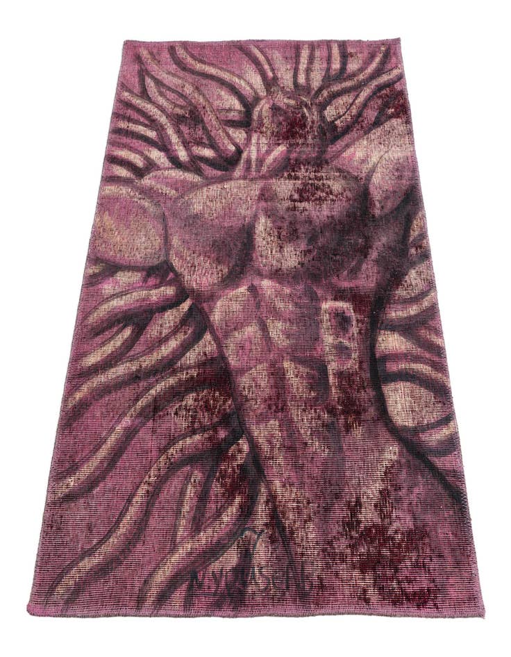 Detail image of  3' 2 x 4' 4  Hand Knotted Ultra Vintage Persian Wool Rug