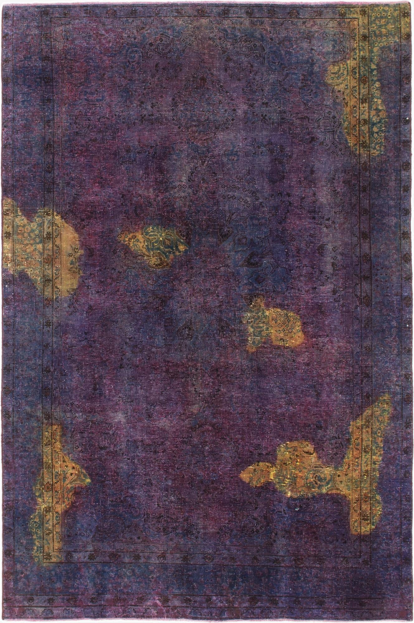  5' 10 x 9'  Hand Knotted Ultra Vintage Persian Wool Rug