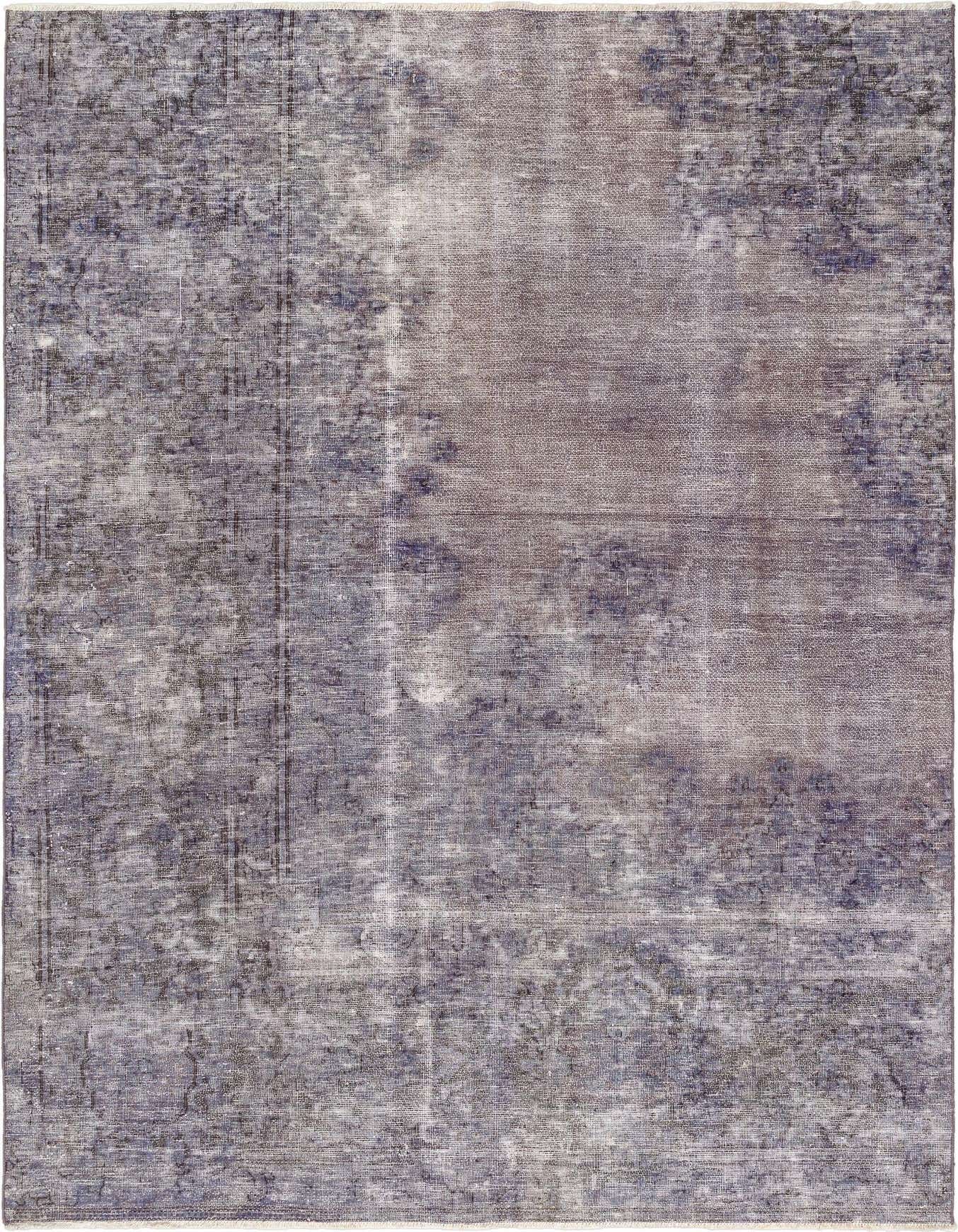 A 4x6 rectangular Rugs.com Vintage Royal rug featuring a distressed purple Persian pattern with light and dark variations.