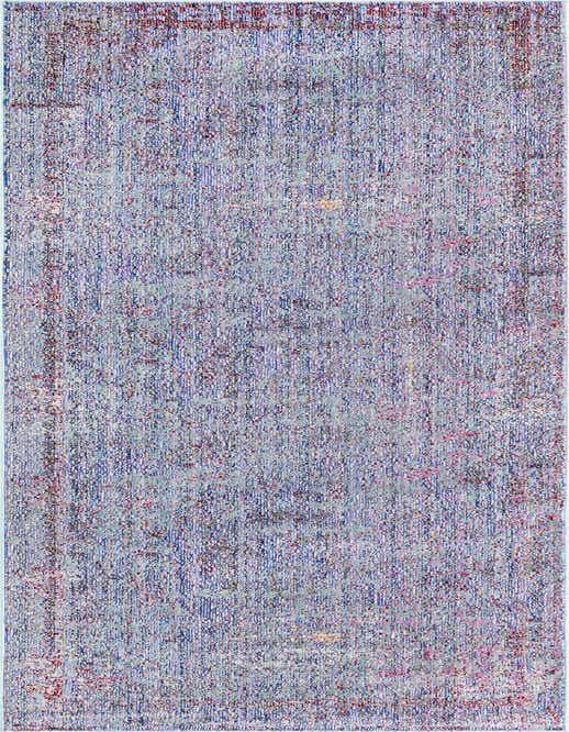 A 10 ft runner rug from the Alexis collection by Rugs.com, featuring a distressed bohemian and traditional pattern in shades of purple and red.